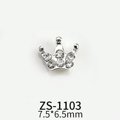 10pcs New Crown Alloy Zircon Nail Art Charms Silver Shinny Crystals Jewelry Hot Sale Nails Decoration 3D Manicure Accessories %2