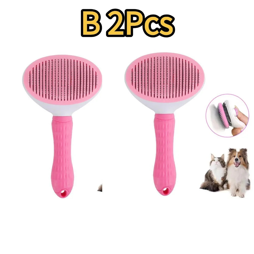 Pet Dog Brush Cat Comb Self Cleaning Pet Hair Remover Brush For Dogs Cats Grooming Tools Pets Dematting Comb Dogs Accessories