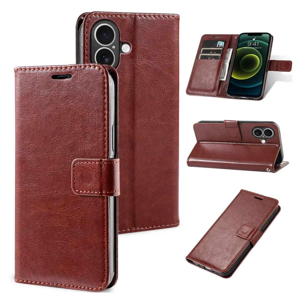 Magnetic Leather Wallet Case for iPhone 11 12 13 14 15 16 17 Pro Max Mini XR XS 8 7 6s 6 Plus SE 2020 5S Flip Card Holder Cover
