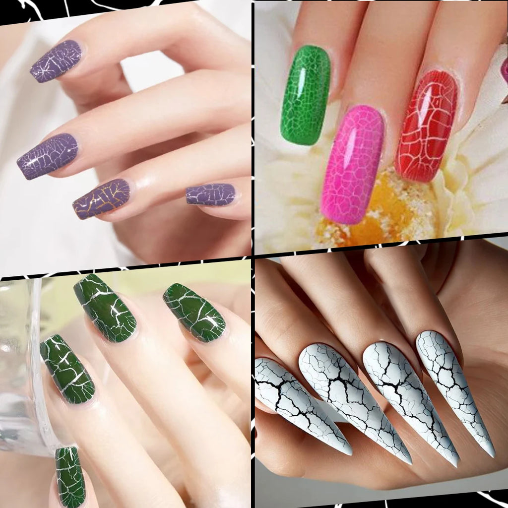FTMY Single Pack Crackle Gel Nail Polish, Textured Crackle Effect/LED Gel Nail Polish, Specially Designed for DIY Creative Nail