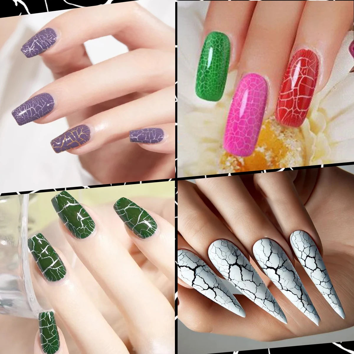 FTMY Single Pack Crackle Gel Nail Polish, Textured Crackle Effect/LED Gel Nail Polish, Specially Designed for DIY Creative Nail