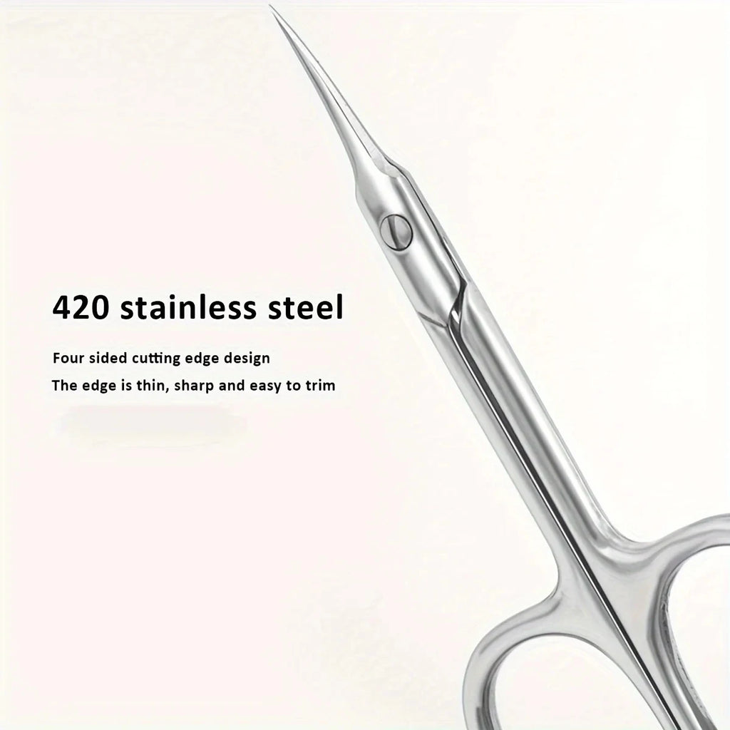Cuticle Scissors Trimmer for Manicure and Pedicure Curve Blade Precise Pointed Tip Grooming Kit for Nail Art Extra Fine Cuticle