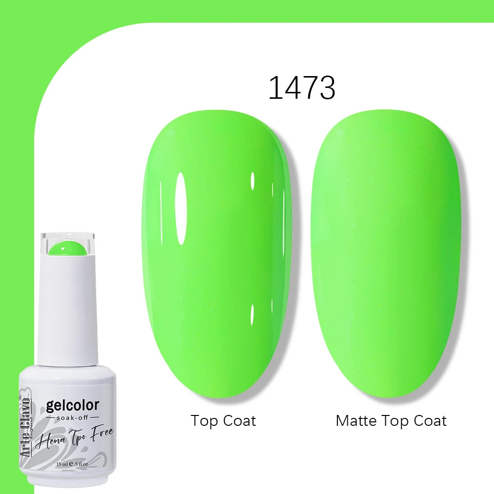 Arte Clavo HEMA TPO FREE 15ml UV LED Gel Nail Polish Soak Off Semi Permanent Daily Wear Universal Color For All Seasons Manicure