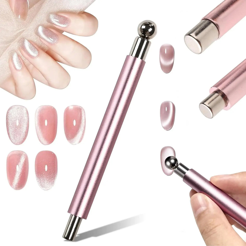 1/9Pcs Round Steel Magnetic Ball Double-Headed Thickened Cat-Eye Magnetic Stick Cylindrical French Magnet Pen Cat Eye Magnet Too