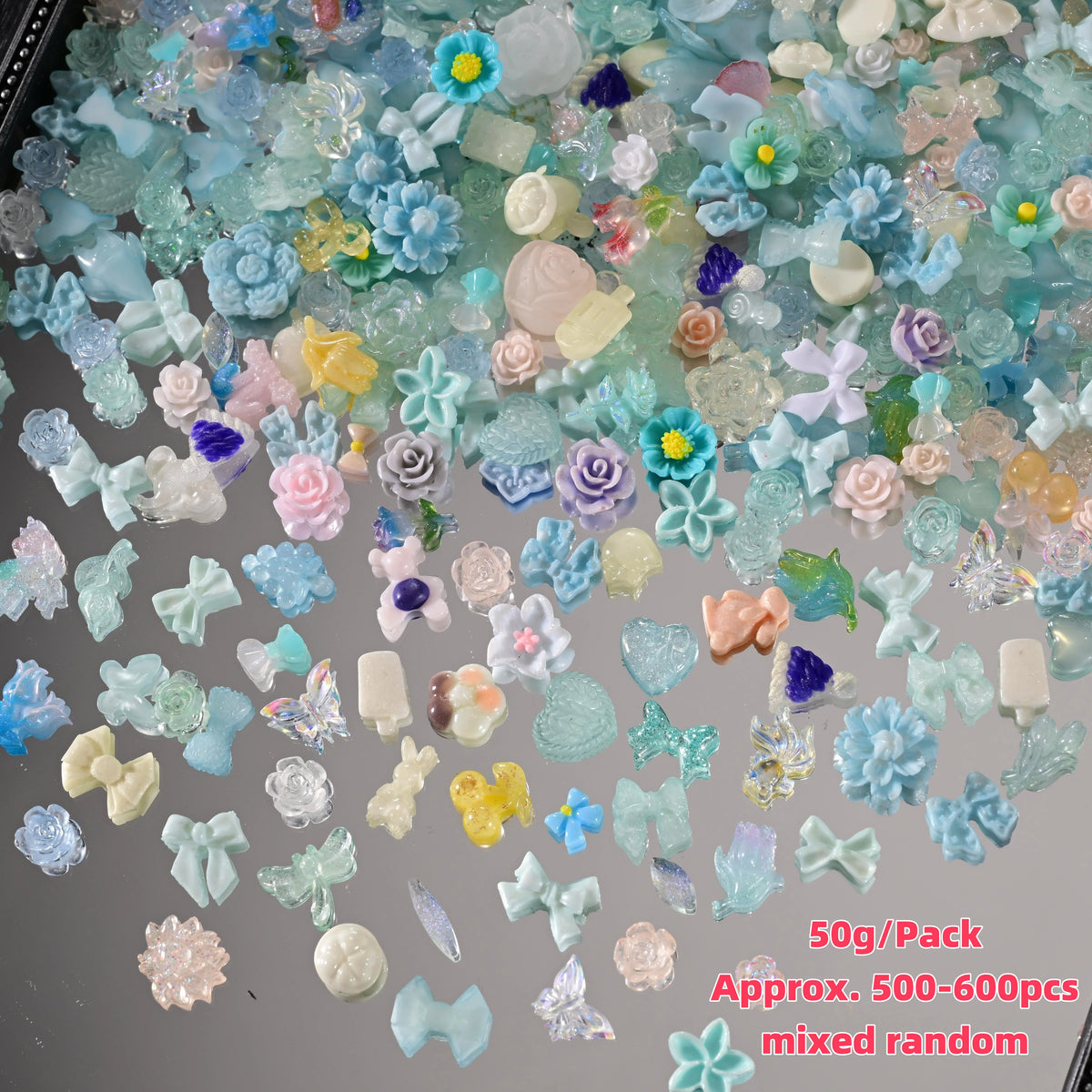 500-600pcs Bow Flower Nail Art Resin Decorations Mix Shapes Nail Charms Press on Manicure Supplies Jewelry Kawaii Accessories *&