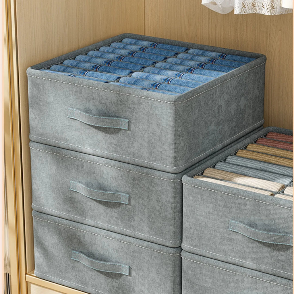 1pc Wardrobe Clothes Storage Organizer Pants Sweater T-Shirt Storage Box with  Board Cabinet Drawer Organizer Jeans Storage Box