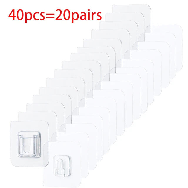 Double-Sided Adhesive Wall Hooks Hanger Strong Transparent Suction Cup Sucker Hooks Kitchen Bathroom Storage Plug Socket Holders