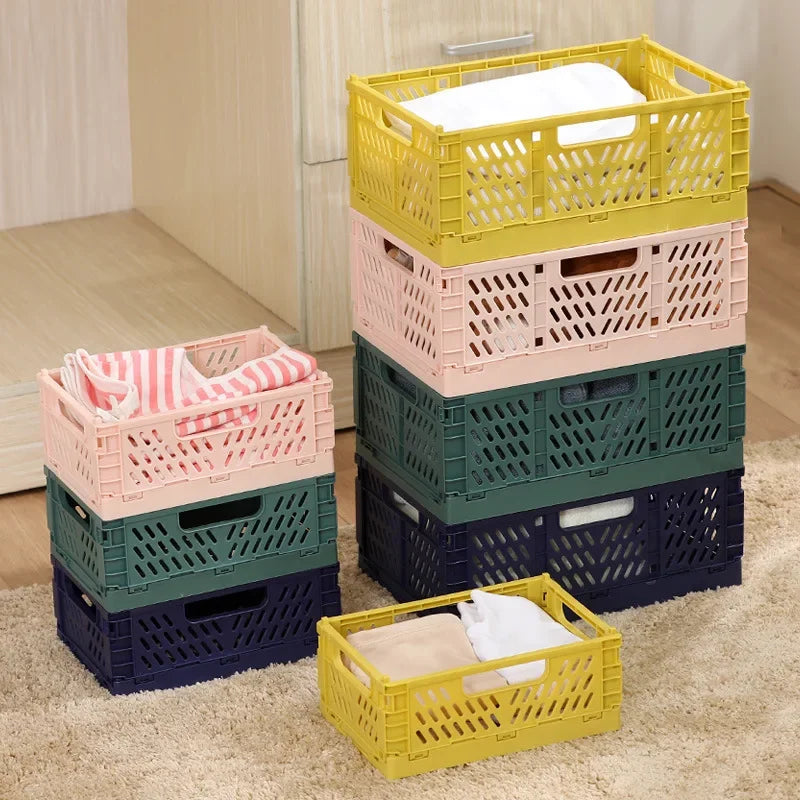 Foldable Storage Basket Wardrobe Organizer Box Kitchen Bathroom Accessories Gadgets For Clothes Toy Spices Condiments Vegetables