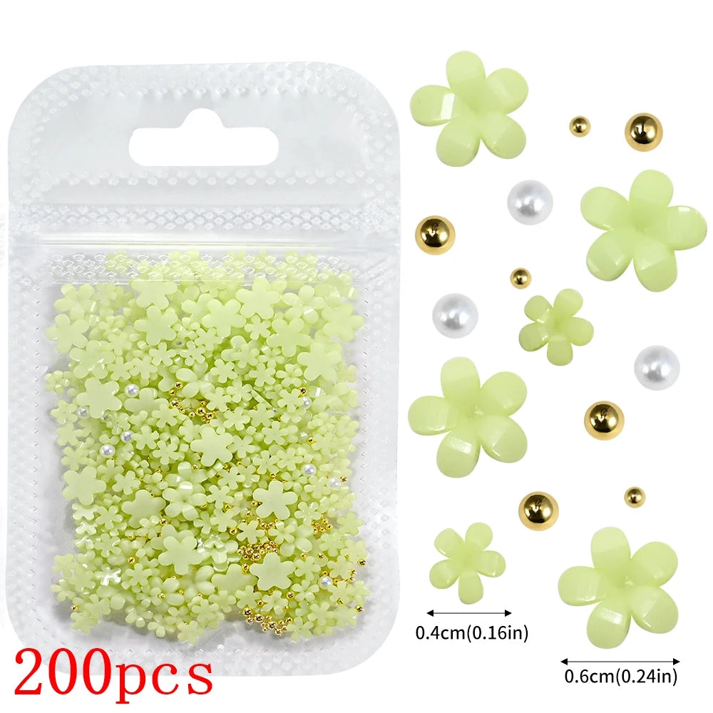 500-600pcs Bow Flower Nail Art Resin Decorations Mix Shapes Nail Charms Press on Manicure Supplies Jewelry Kawaii Accessories *&
