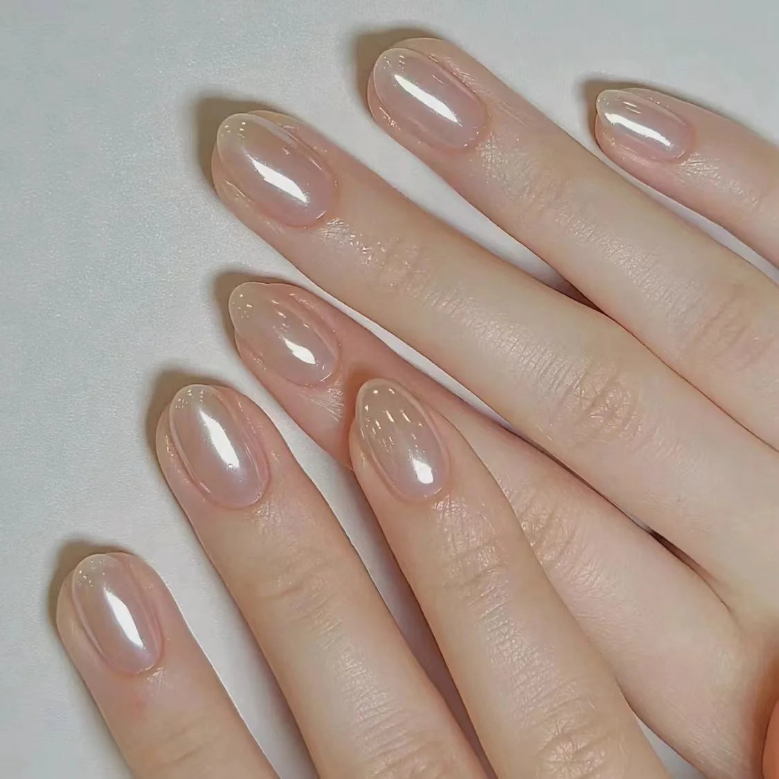 10Pcs/set White French Handmade Press on Nails Short Oval Fake Nails Wearable Stick-on Nails False Nail Uñas Накладные Ногти 네일팁