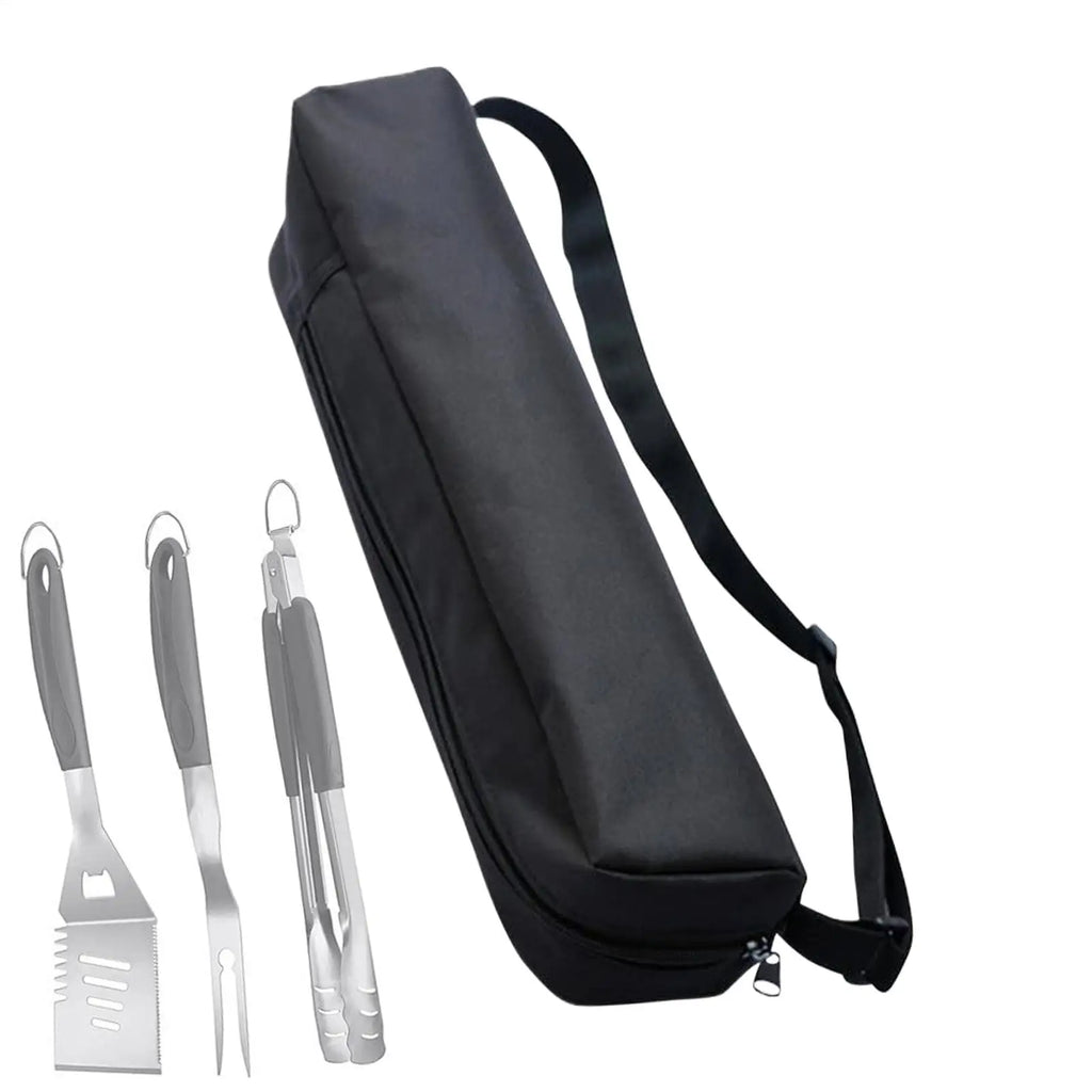 Oxford Cloth Grill Utensil Storage BBQ Tools Barbecue Bag for Outdoor Barbecue Foldable Grilling Bag for Camping and Hiking BBQ