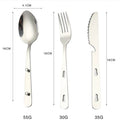 【Ja】Travel-Friendly Foldable Utensil Set - 3pcs Stainless Steel Spoon Fork Knife, Compact for Camping & On-the-Go Meals