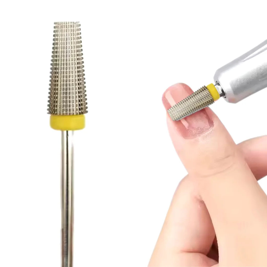 Kit 3 Professional Tungsten Drill Bits Gel Nail Porcelain Nail Art Drill Conical Needle Leveling Finishing Gel Motion