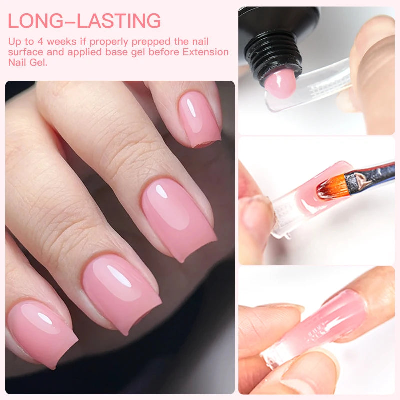 20ml Macaron Extension Nail Gel Polish Acrylic Nail Extension Finger Quick Extend Camouflage Building Soak Off UV Nail Supplies