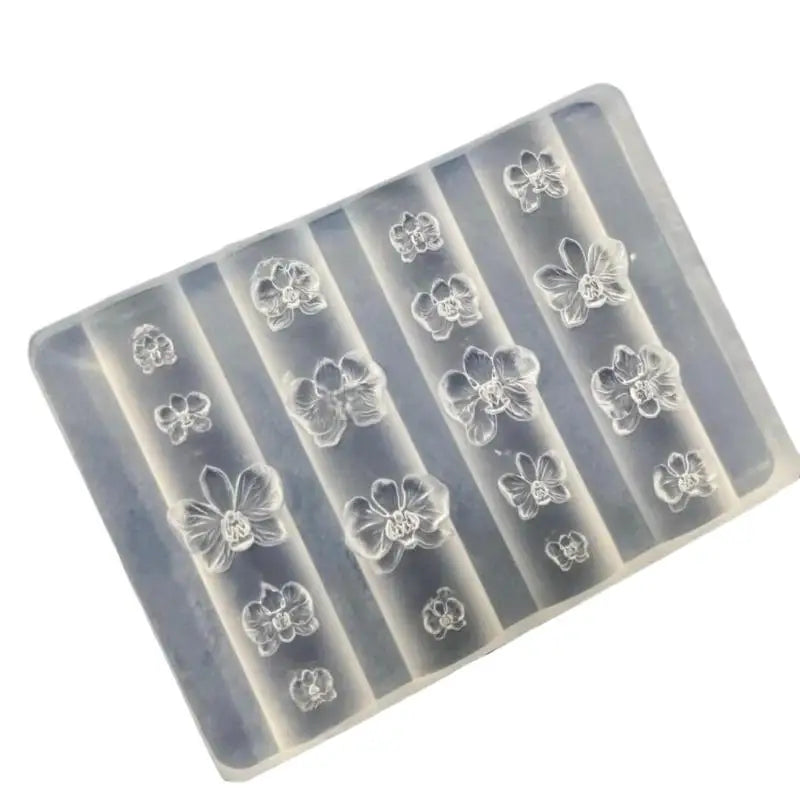 Z. 3D Phalaenopsis Flower Silicone Nail Mold DIY Sweet Butterfly Orchid Design Manicure Template Carving Nail Art Mold Tools