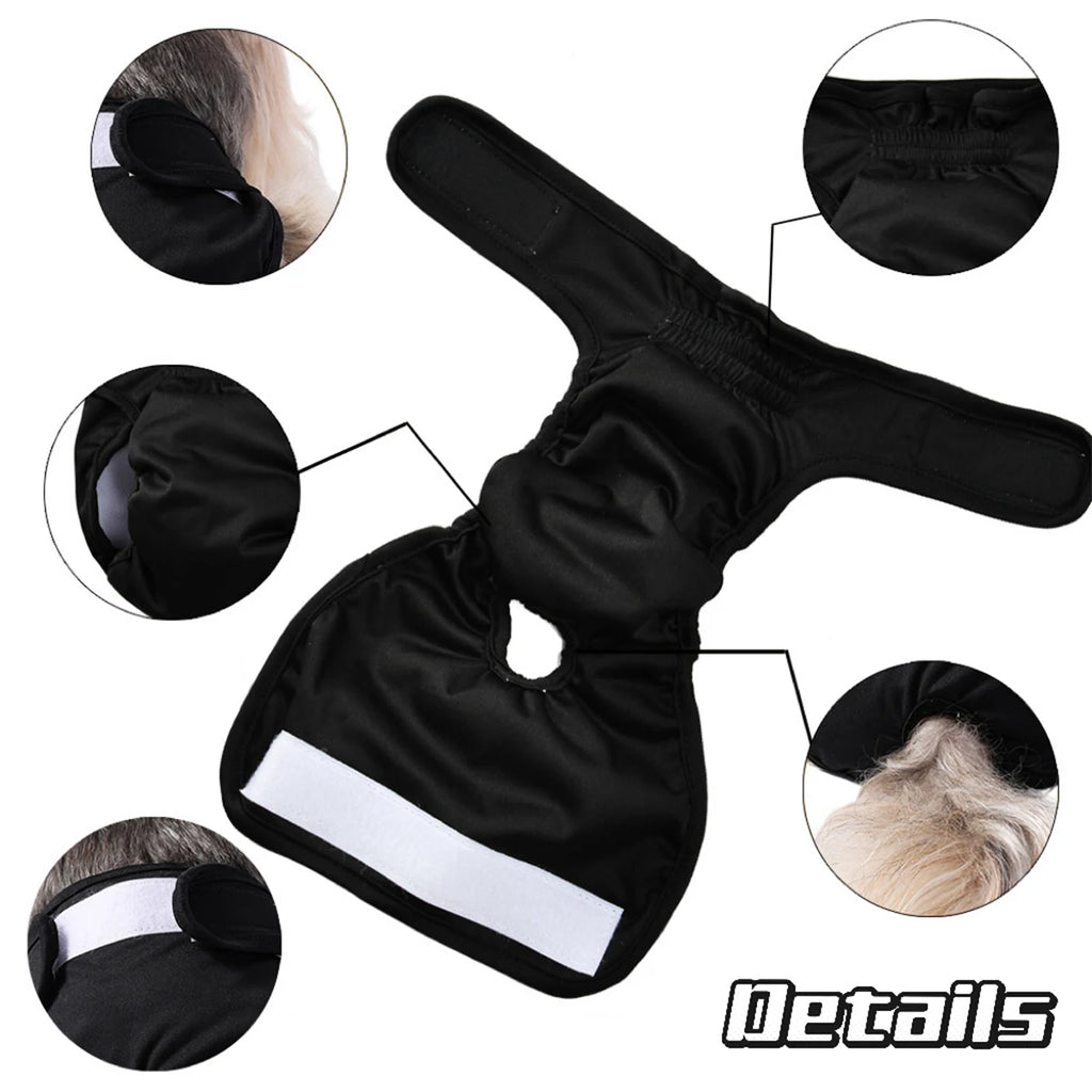 Washable Female Dog Diaper Adjustable Pet Physiological Pant Reusable Leakproof Pets Panties Diapers for Small Medium Large Dogs