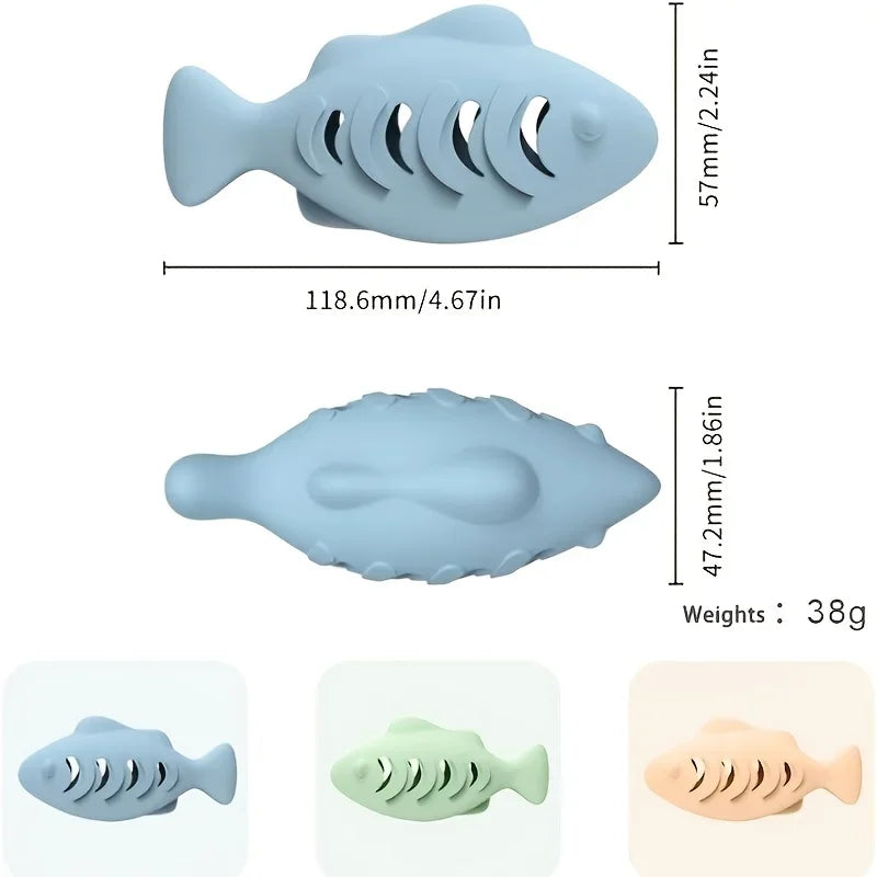Soft Safe Silicone Fish Cat Toy Catnip Durable Molar Relaxing Self Entertaining Bite Resistant Chew Interactive Kitten Supplies