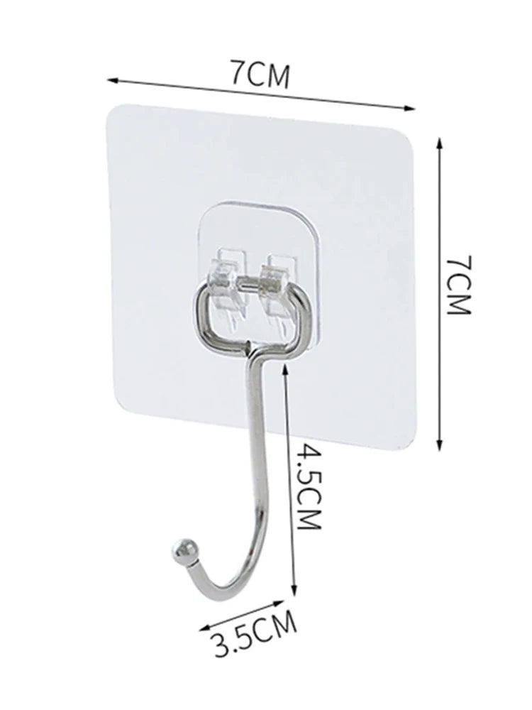 5/20 Pcs Heavy Hooks Duty  Waterproof Adhesive Wall Hooks Nail-Free Transparent  Autohesion Waterproof HooksFor Kitchen Bathroom