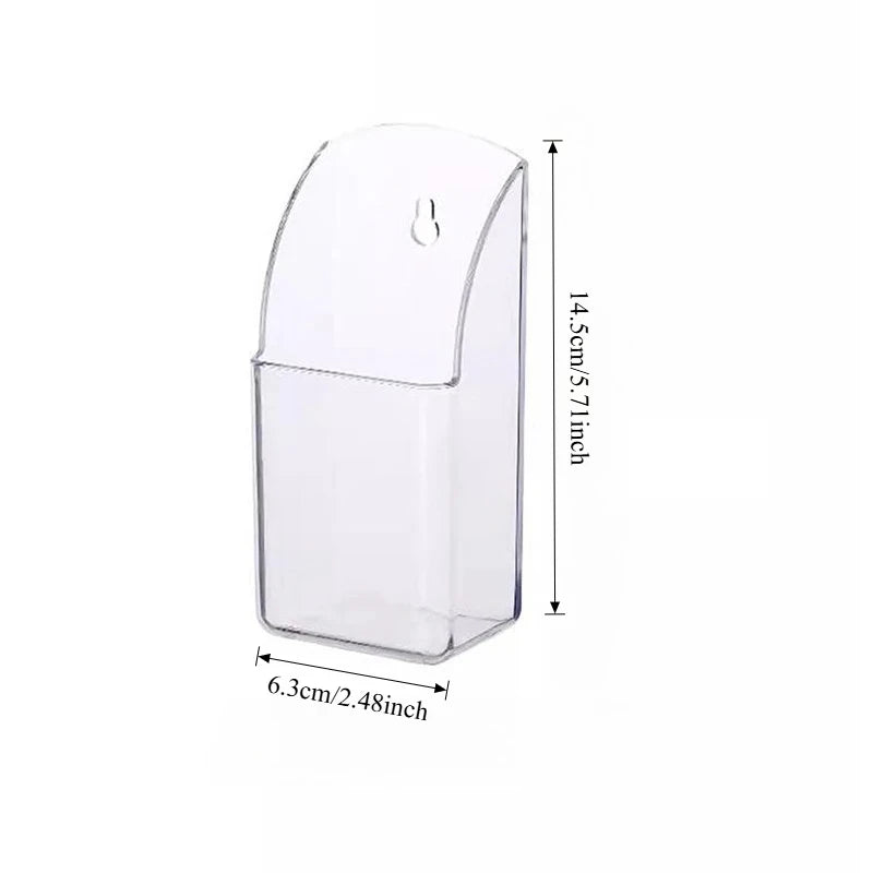 1Pcs Simple and Generous Acrylic TV Remote Control Holder 1/4 Case Wall Mount Storage Box for Mobile Phone and Remote Control