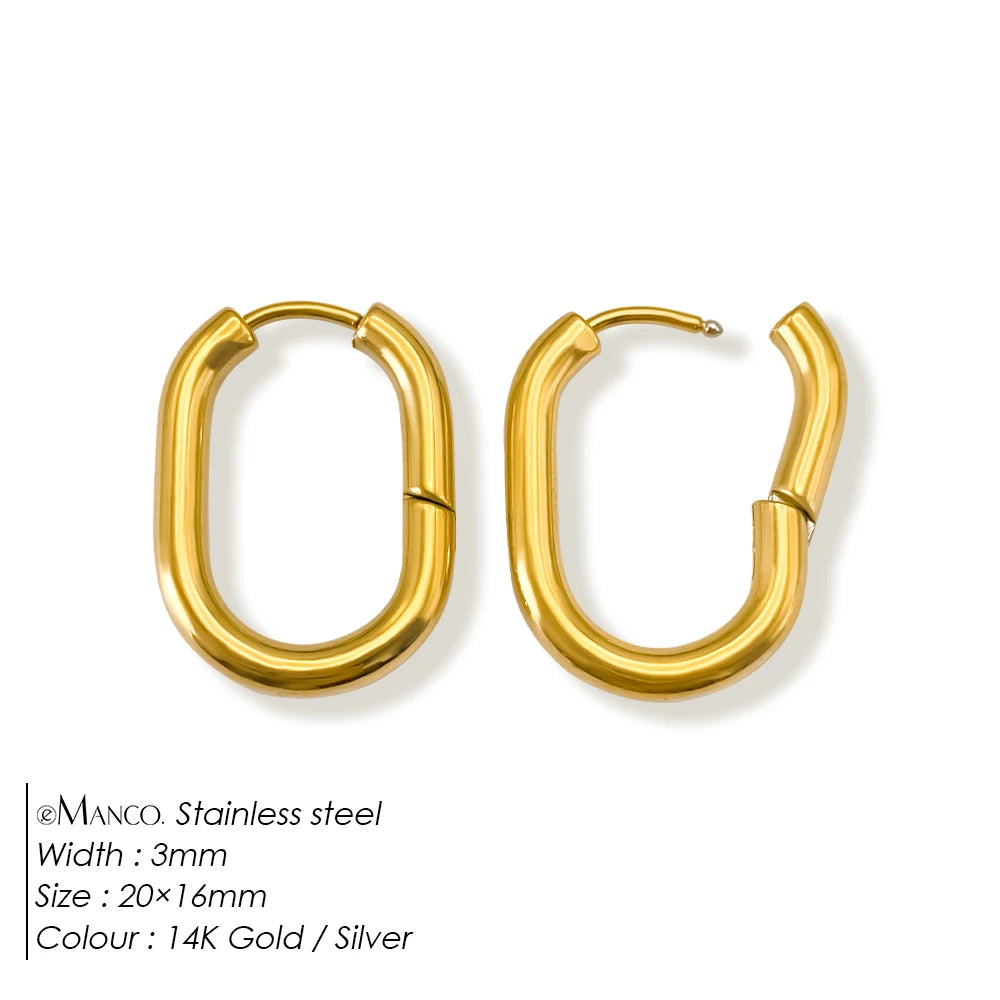 EMANCO Fashion Gold Size Circle Earrings Women's Jewelry Accessories Classic Stainless Steel Earrings Wholesale