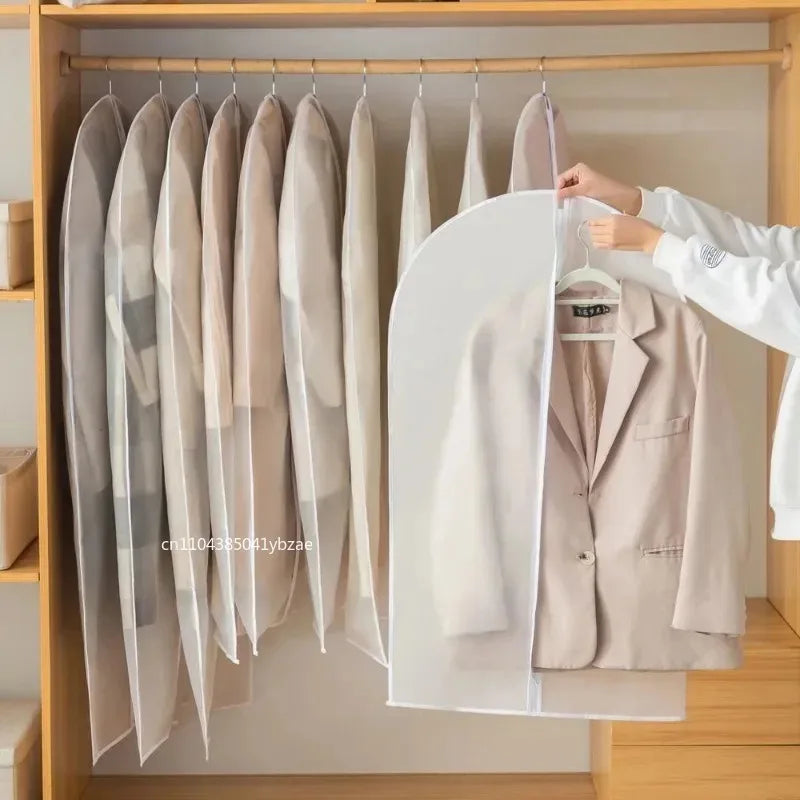 Clear Garment Bags for Hanging Clothes, Suit Bags for Closet Storage, Plastic Dustproof Suit Cover Bags, Clothes Bag with Zipper