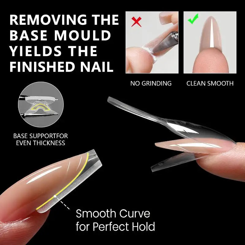 ·New60/240/300 Pcs Sandwich Nail Forms 15 Size Oval Extension Dual Form No Paper Forms Needed For Easy Nail Extensions·