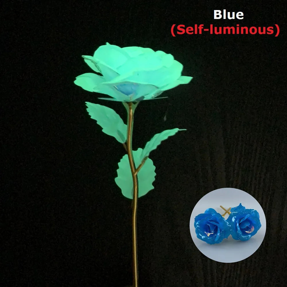 Rose 24k Gold Foil Rose Mother'S Day Gifts Rose-Shaped Eternal Rose Flower For Valentine'S Day Couple Gift Christmas Halloween