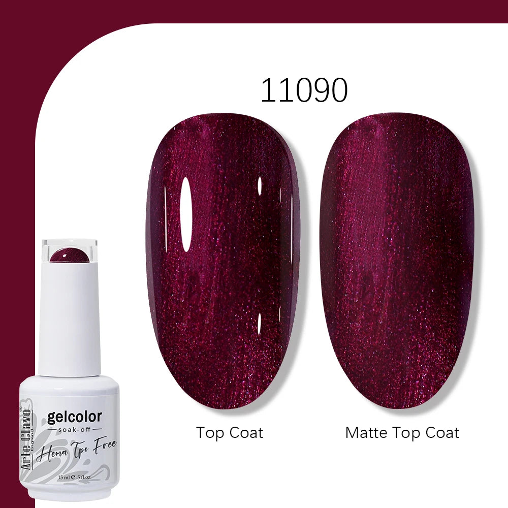 Arte Clavo HEMA TPO FREE 15ml UV LED Gel Nail Polish Soak Off Semi Permanent Daily Wear Universal Color For All Seasons Manicure