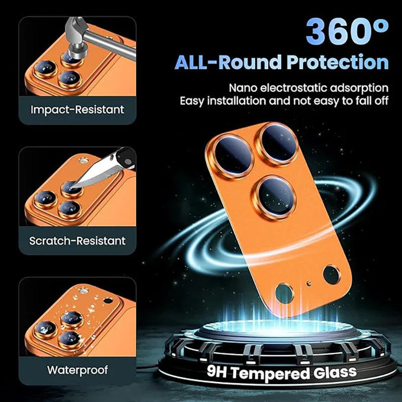 Metal Tempered Glass Camera Protector for iPhone 17 Pro Max Lens Protection For iPhone 17 Pro Air Phone Lens Cover Accessories