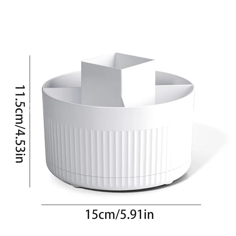 1 makeup brush holder storage box, 360° rotating makeup brush storage box, 5-slot makeup brush cup, suitable for cosmetics, pen