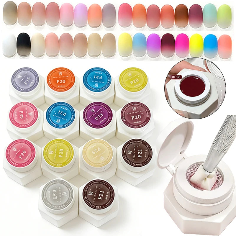 Nail Air Cushion Patting Gel, No Wash High Saturation Solid Color Gradient Shading, Offline Nail Salon Specific UV Nail Polish