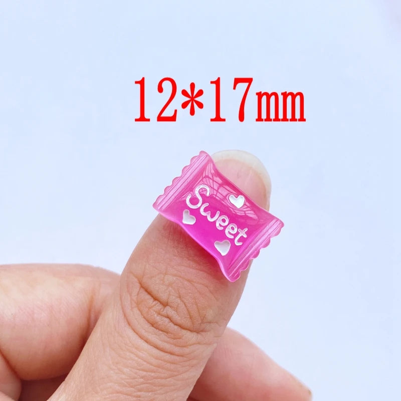 20pcs Cute Mini Cartoon Transparent Candy Nail Rhinestones Gems Glitter Nail Art Jewelry Manicure Nail Decoration Accessorie