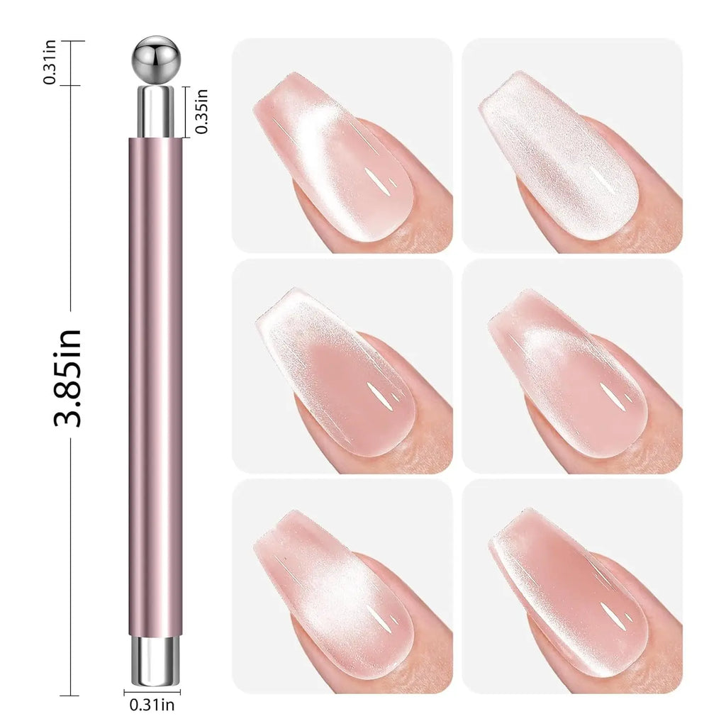1/9Pcs Round Steel Magnetic Ball Double-Headed Thickened Cat-Eye Magnetic Stick Cylindrical French Magnet Pen Cat Eye Magnet Too