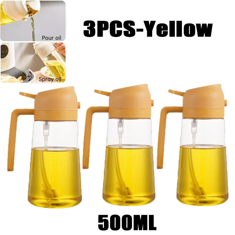 200/300/500ml Oil Spray Bottle BBQ Cooking Olive Oil Sprayer Plastic Baking Oil Spray Empty Bottle Vinegar Bottle Or  Oil brush