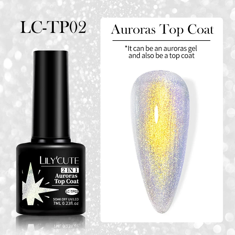 LILYCUTE 7ml Reflective Glitter Nail Gel Polish Effect Sparkling Soak Off Gel Semi Permanent For Manicure Nail Art UV Nail Gel