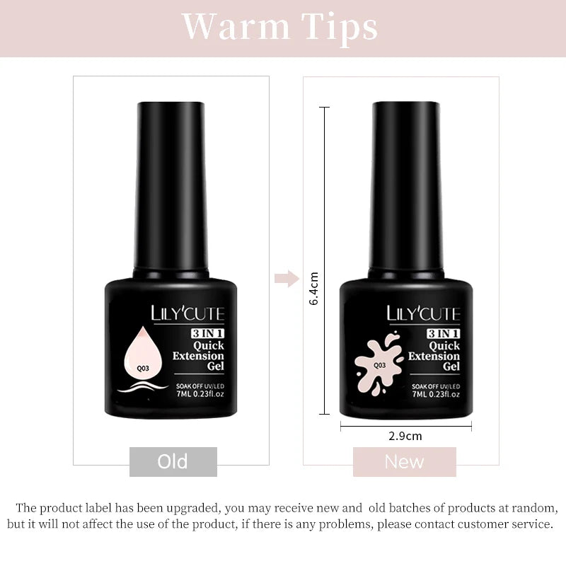 LILYCUTE Milky White Gold Sequins Quick Extension Rubber Base Gel Nail Polish Glitter Extend Construct Hard Gel Nail Art Varnish