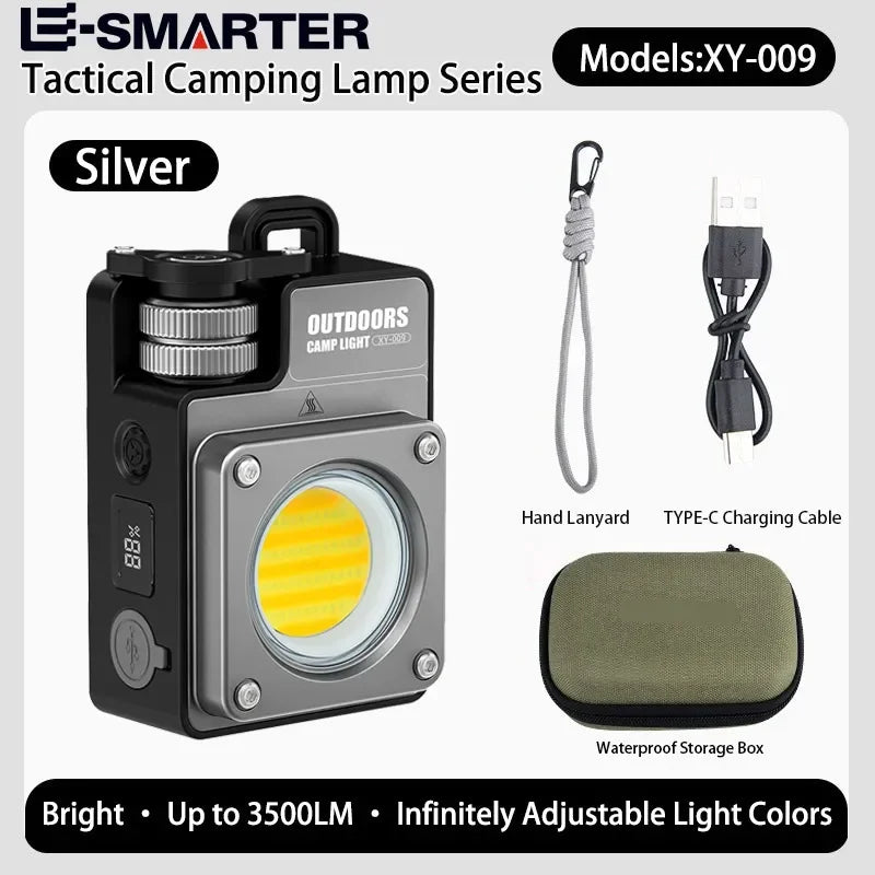 COB Camping Light with Magnetic Hook Emergency Charger, IPX4 Waterproof  Camping Lantern LED Light for Outdoor