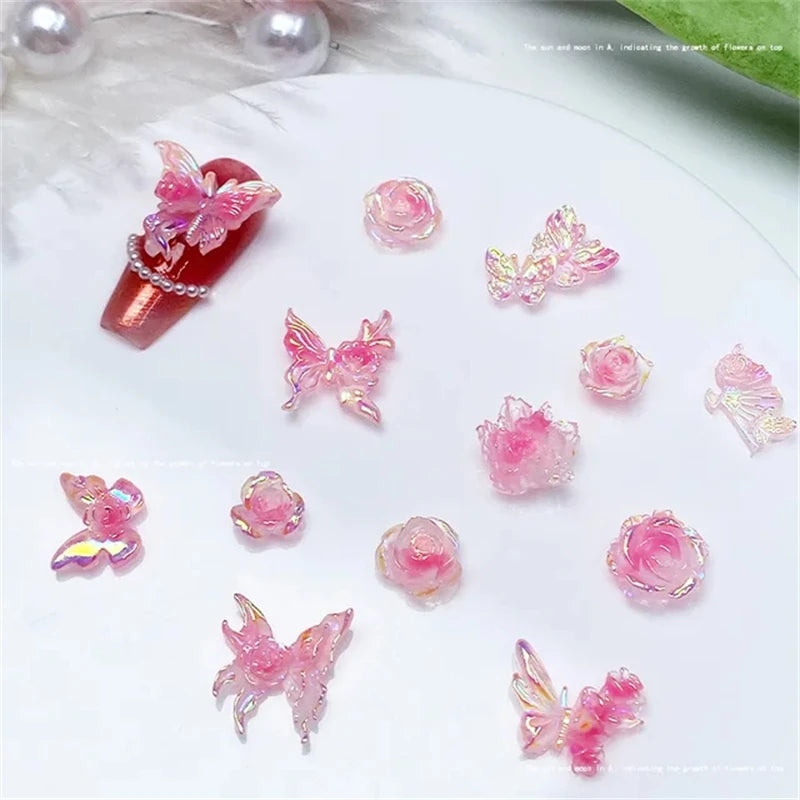 50pcs Purple Mixed 3D Moon Cloud Star Nail Charms Bulk Kawaii Lumionus Mini Ice Cloud Nail Art Decorat Accessories DIY Supplies