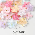 30/100 pcs Crystal Flowers Nail Art Charms 5D Embossed Ice Lily Petals White Pearls Golden Steel Balls Nail Decoration Supplies