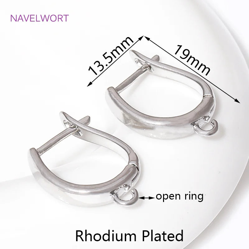DIY Earring Making Accessories 18K Gold Plated Smooth Earring Hook Clasps Brass Metal Earwires Hooks,Jewelry Making Supplies