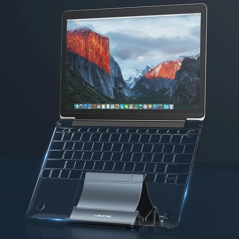 CABLETIME Vertical Laptop Stand Automatically Shrink Space-Saving Multifunctional Tablet Stand for MacBook Surface iPad Phone