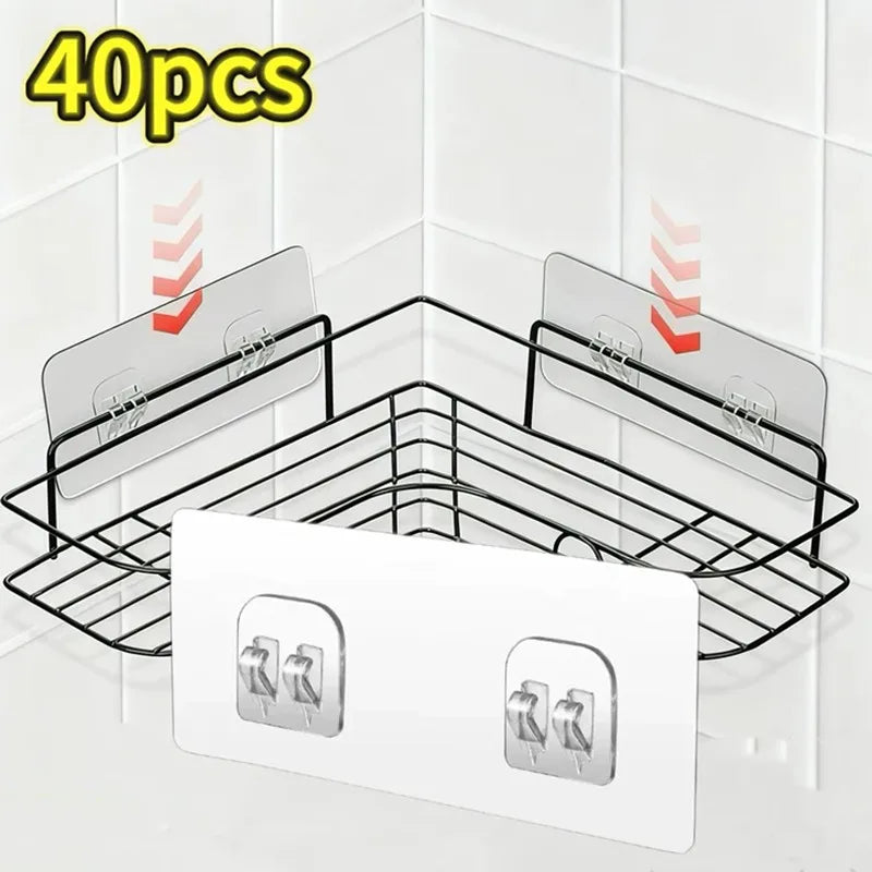 Single and Double Hook Self Adhesive Wall Hooks Transparent Traceless Waterproof Storage Hanging Hangers for Kitchen Bathroom