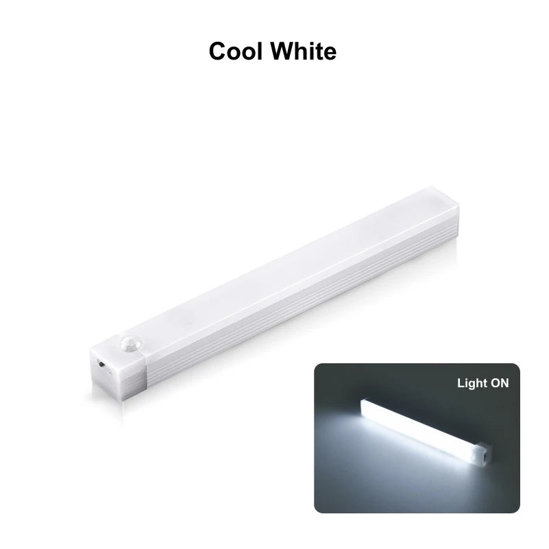 Rechargeable Motion Sensor LED Bar Light Induction Night Light Portable Cordless Magnetic Cabinet Lamp for Kitchen Bedside