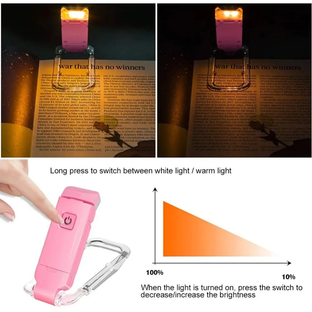 USB Rechargeable LED Reading Light Clip On Book Light Portable Eye Protection Lamp for Night Reading Desk