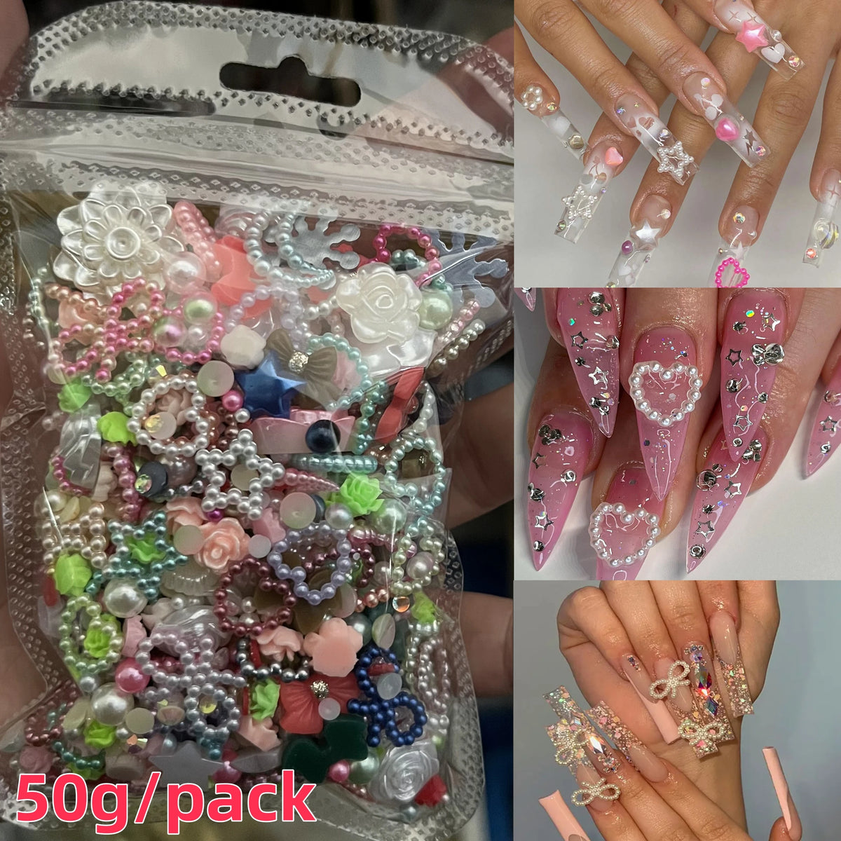 500-600pcs Bow Flower Nail Art Resin Decorations Mix Shapes Nail Charms Press on Manicure Supplies Jewelry Kawaii Accessories *&