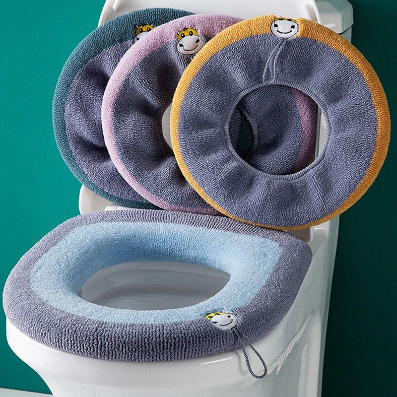 Reusable Toilet Seat Covers Universal Warm Plush Closestool Mat Washable  Warm Toilet Seat Cushion  Bathroom Accessories