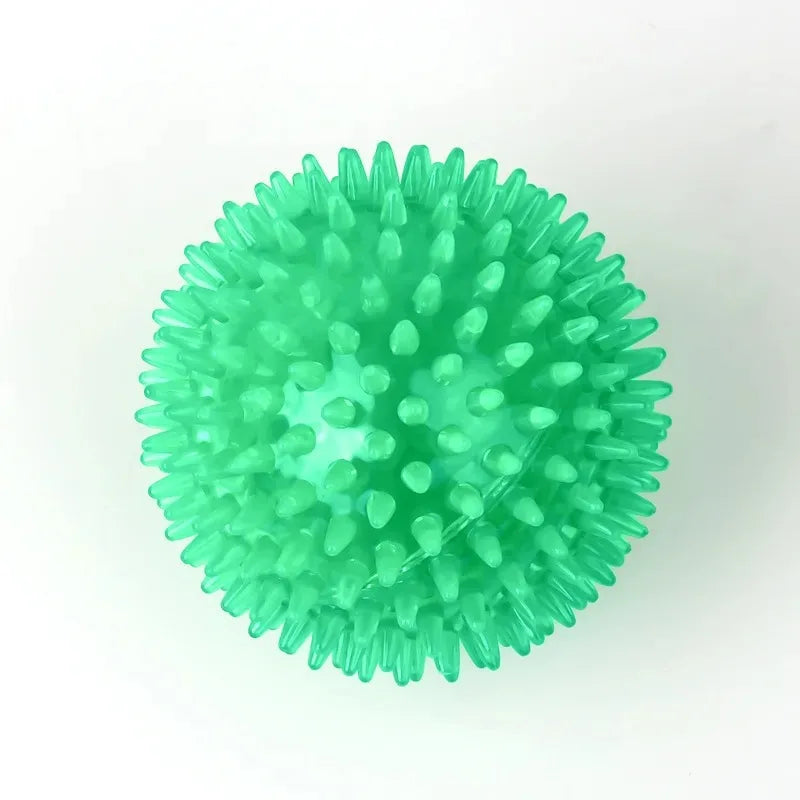 Pet Dog Toys Cat Puppy Sounding Toy Polka Squeaky Tooth Cleaning Ball TPR Training Pet Teeth Chewing Toy Thorn Balls Accessories