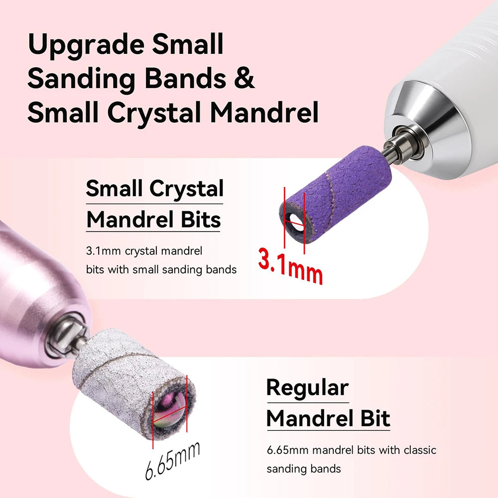 100pcs 3mm Nail Sanding Bands-80/120/180/240 Grit Mini Nail Drill Bit Electric Nail File Accessory Polishing Manicure Tool