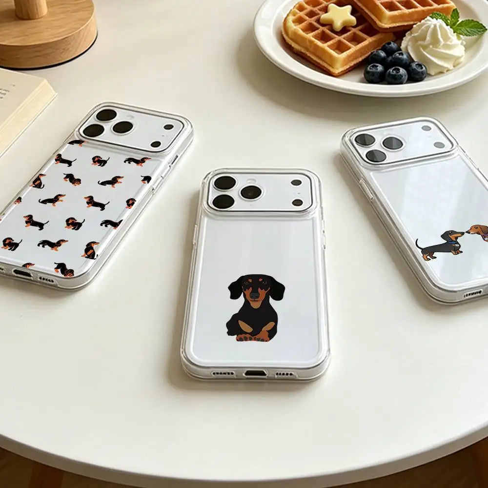 Dachshund Silhouette Dog Magnetic Silicone Case Compatible With MagSafe For IPhone 17 16 15 13 14 Pro Max 11Plus 12mini Cover