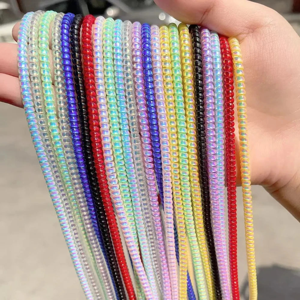 1.4M Laser USB Charging Data Line Cable Protector Wire Cord Protection Wrap Cable Winder Organizer For iPhone For Xiaomi